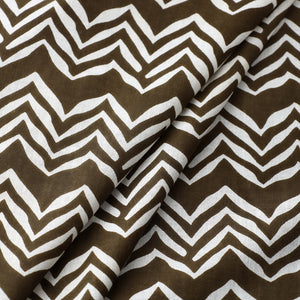 Brown - Floral Jaipur Print Cotton Fabric 20
