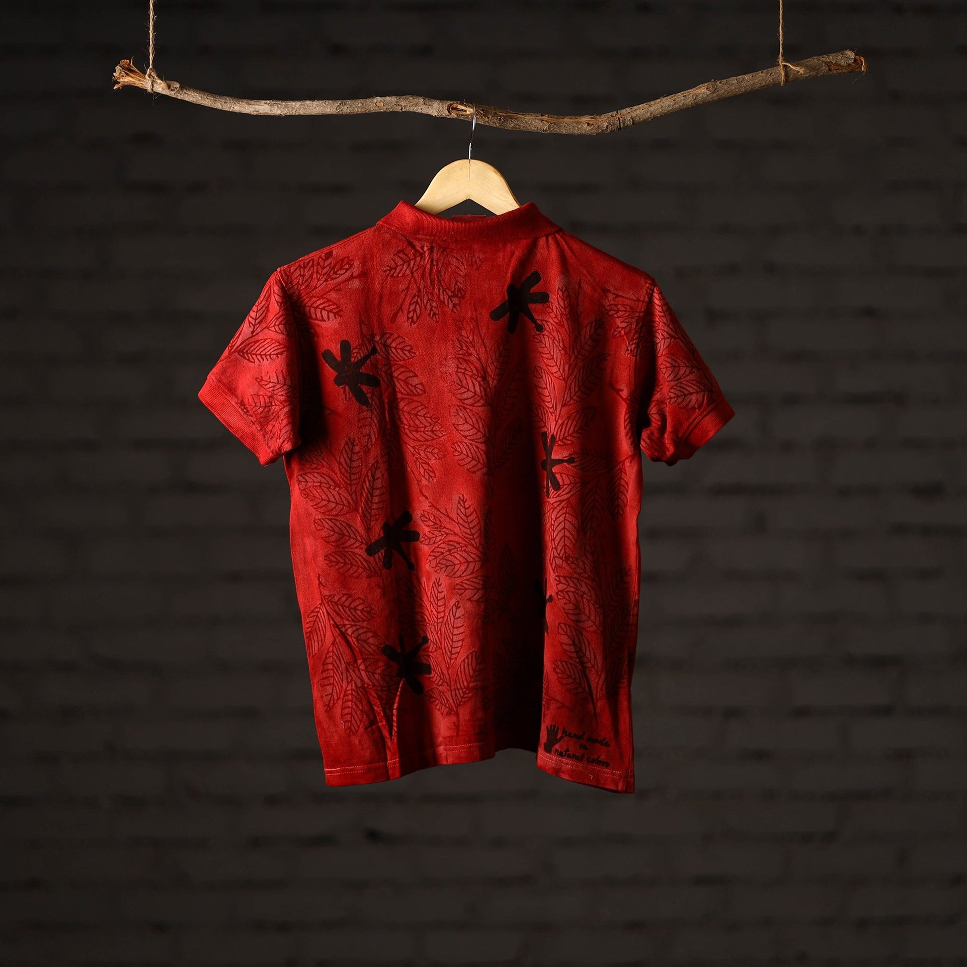 Bindaas Block Art Printed Cotton Unisex Polo Collar T-shirt 66