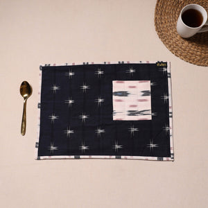 Black - Ikat Cotton Table Mat With Pocket 09