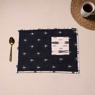Black - Ikat Cotton Table Mat With Pocket 09