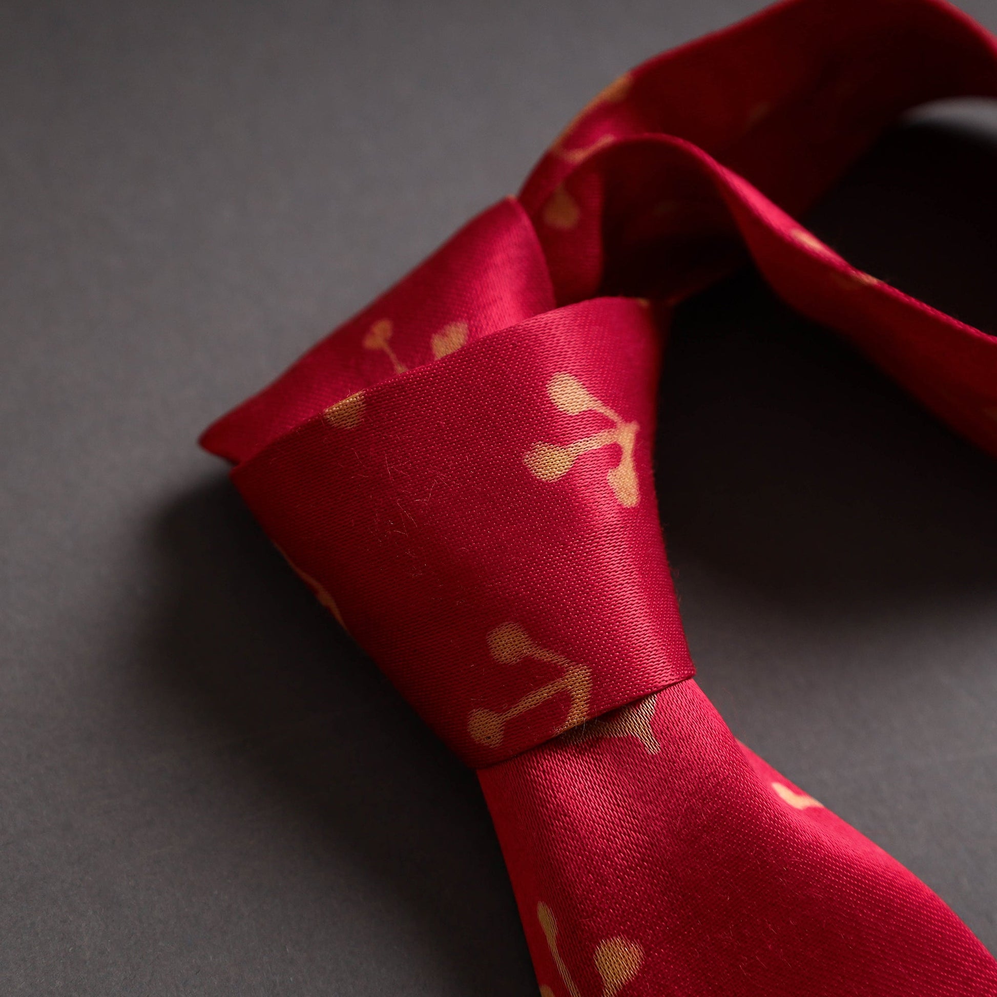 Block Printed Mashru Silk Handmade Necktie for Men