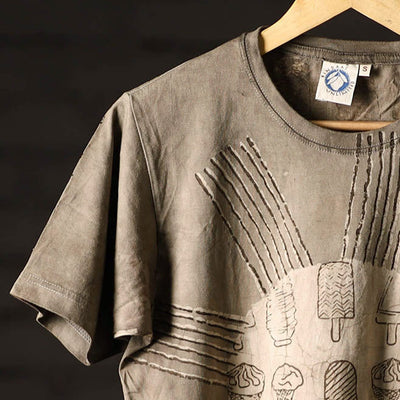 Bindaas Block Art Printed Cotton Unisex Round Neck T-shirt 30