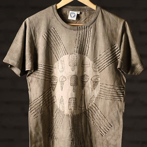 Bindaas Block Art Printed Cotton Unisex Round Neck T-shirt 30