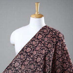 Black - Chanderi Silk Handloom Bagh Block Print Fabric