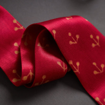 Block Printed Mashru Silk Handmade Necktie for Men