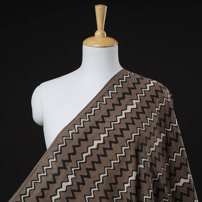 Brown - Pipad Block Printed Cotton Fabric
