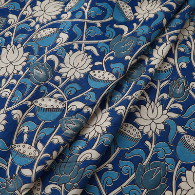 Blue - Cotton Kalamkari Print Fabric 17