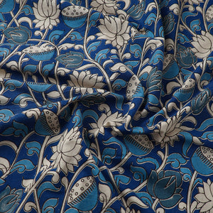 Blue - Cotton Kalamkari Print Fabric 17