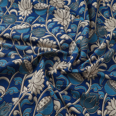 Blue - Cotton Kalamkari Print Fabric 17