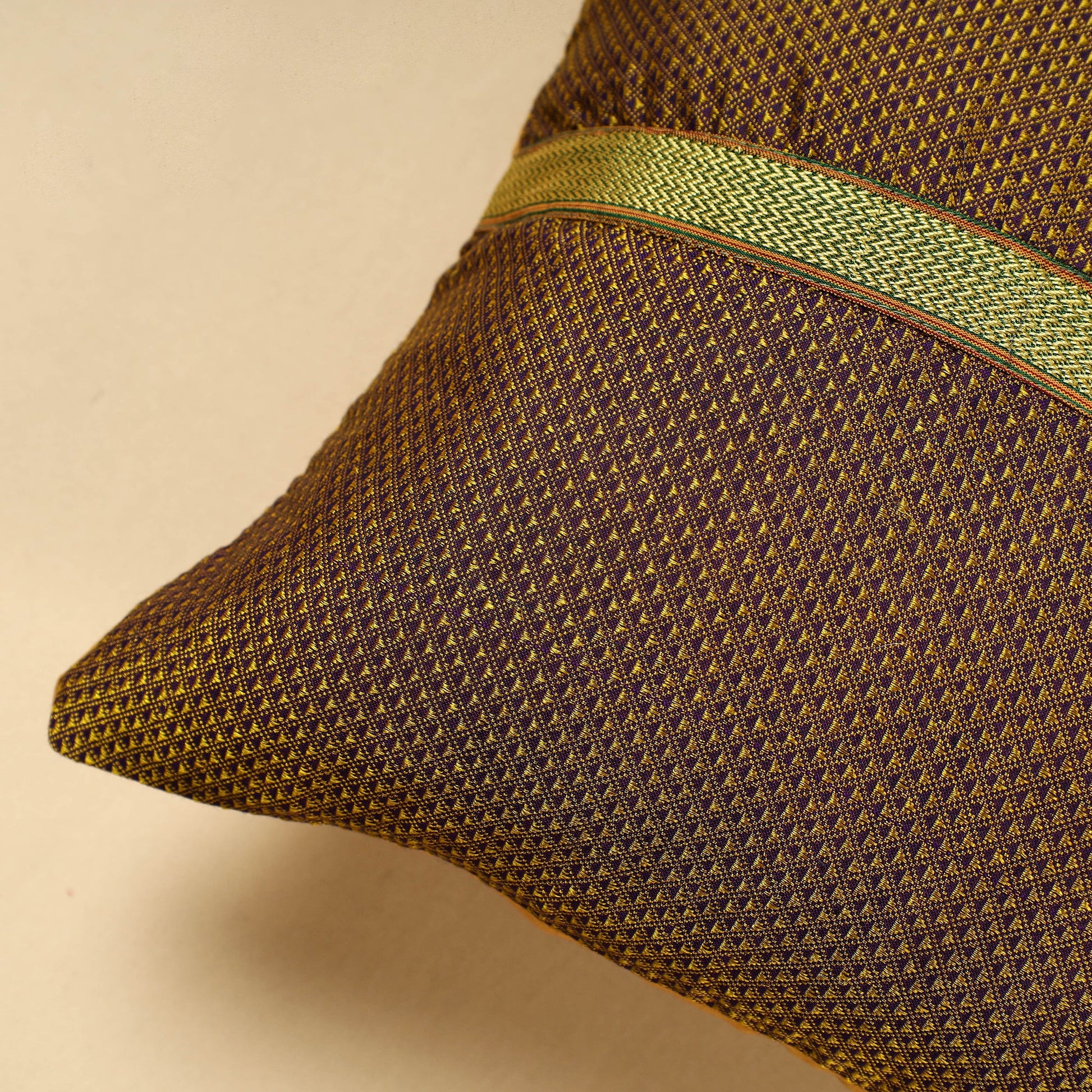 Brown - Khun Weave Cotton Cushion Cover (16 x 16 in)