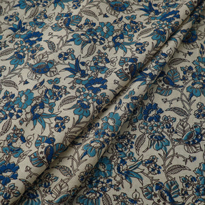 Blue - Cotton Kalamkari Print Fabric 18