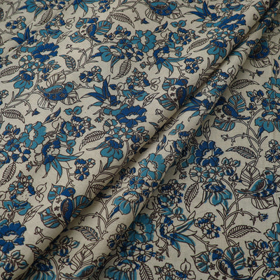 Blue - Cotton Kalamkari Print Fabric 18