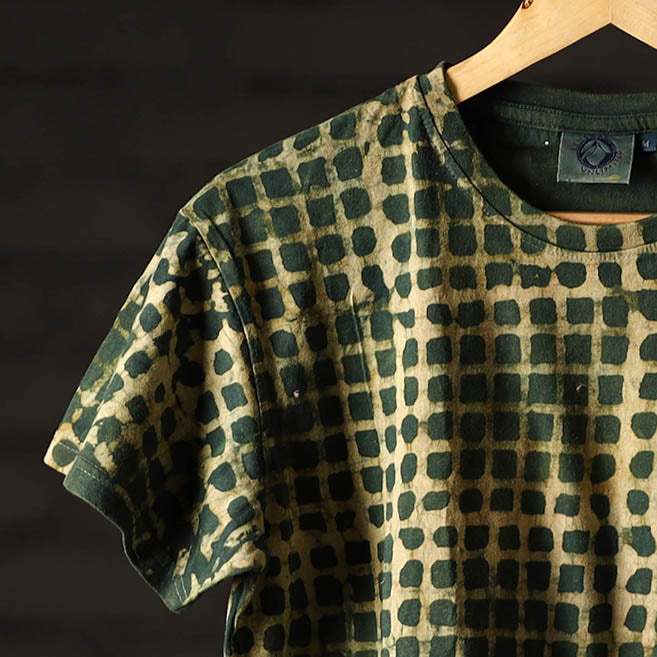 Bindaas Block Art Printed Cotton Unisex Round Neck T-shirt 93