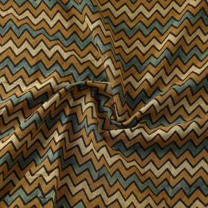 Brown - Ajrakh Hand Block Printed Mul Cotton Fabric 04
