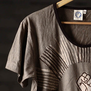 Bindaas Block Art Printed Cotton Women Round Neck T-shirt 52