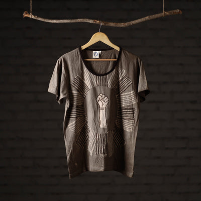 Bindaas Block Art Printed Cotton Women Round Neck T-shirt 52