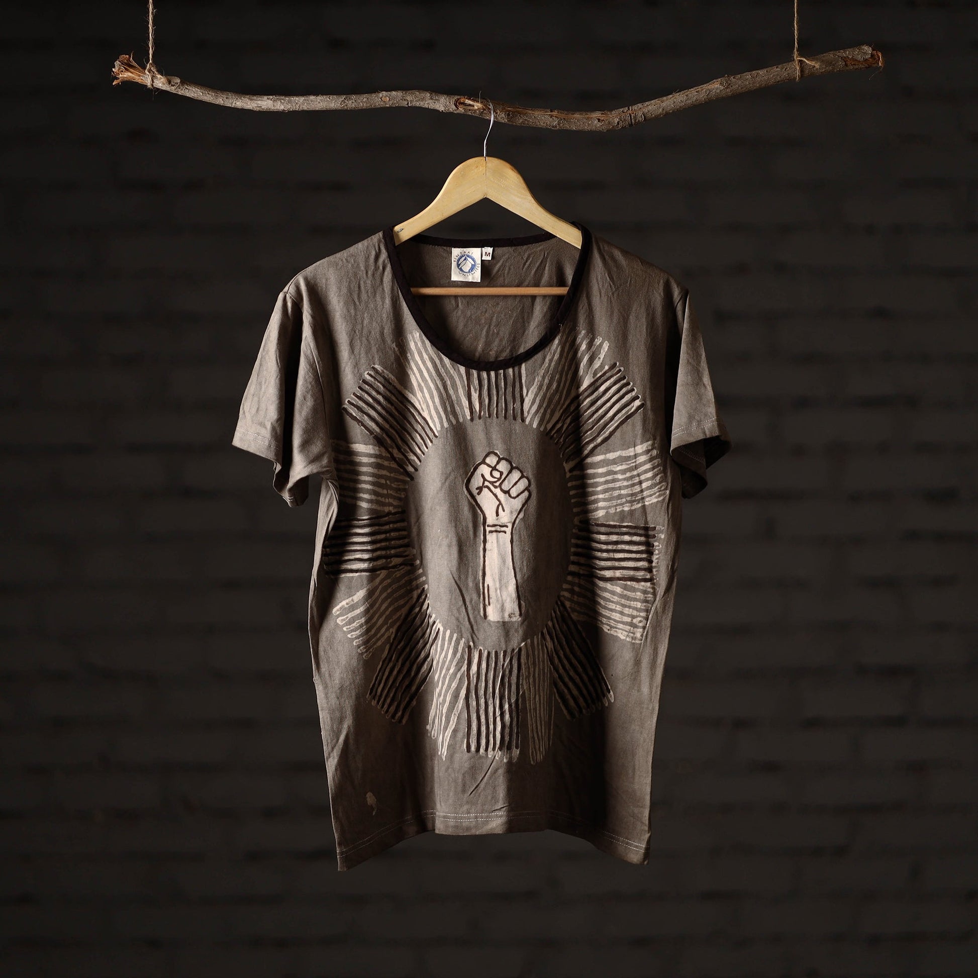 Bindaas Block Art Printed Cotton Women Round Neck T-shirt 52