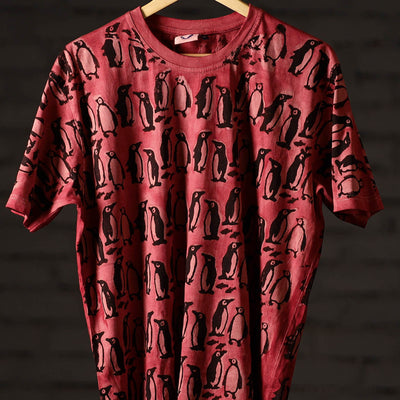 Bindaas Block Art Printed Cotton Unisex Round Neck T-shirt 45