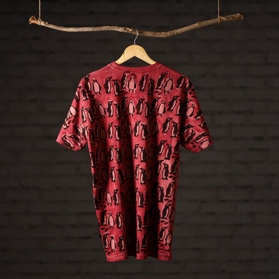 Bindaas Block Art Printed Cotton Unisex Round Neck T-shirt 45