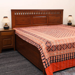 Green - Ajrakh Print Double Tagai Kantha Bed Cover 47      2024/1159-1 47