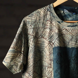 Bindaas Block Art Printed Cotton Unisex Round Neck T-shirt 49
