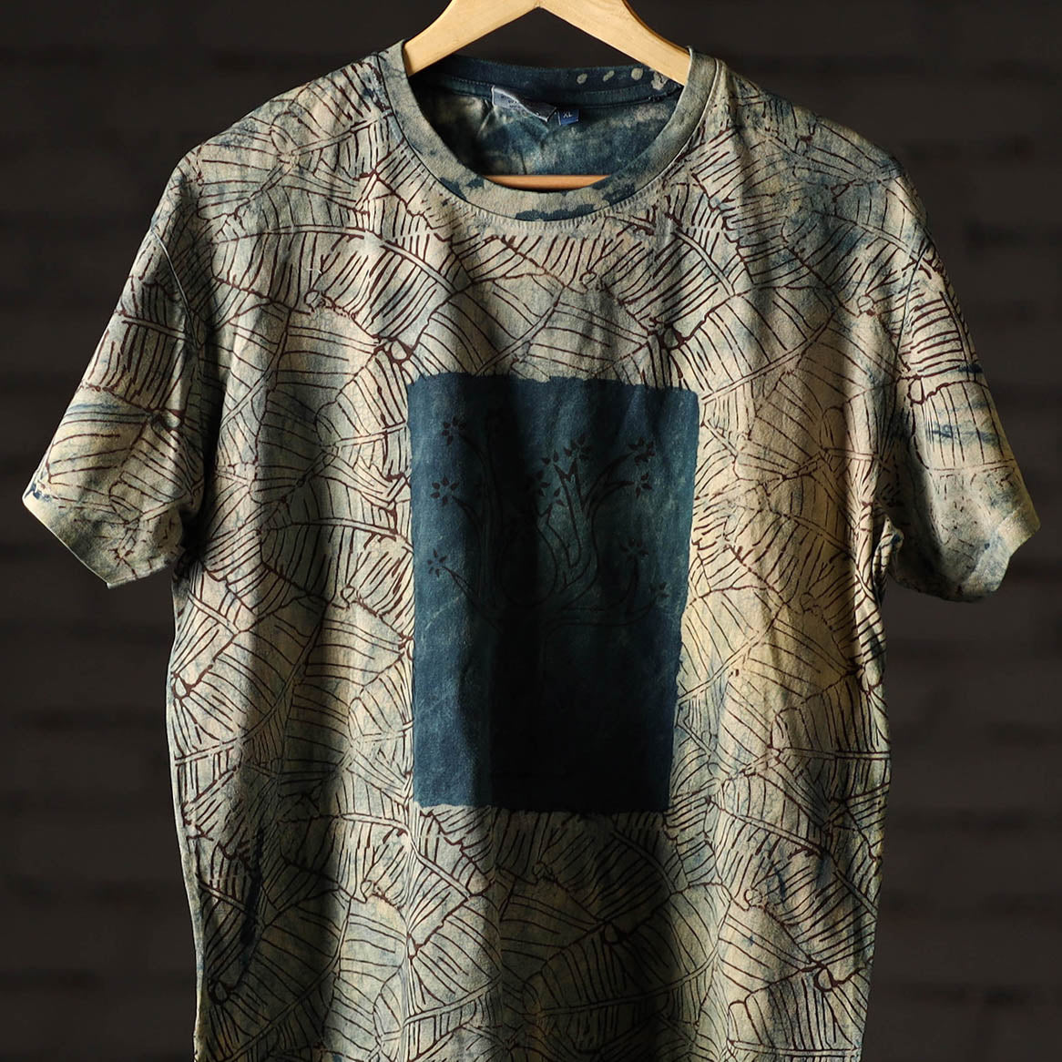 Bindaas Block Art Printed Cotton Unisex Round Neck T-shirt 49