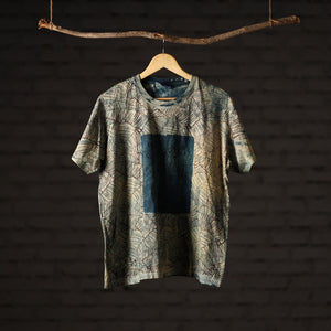 Bindaas Block Art Printed Cotton Unisex Round Neck T-shirt 49