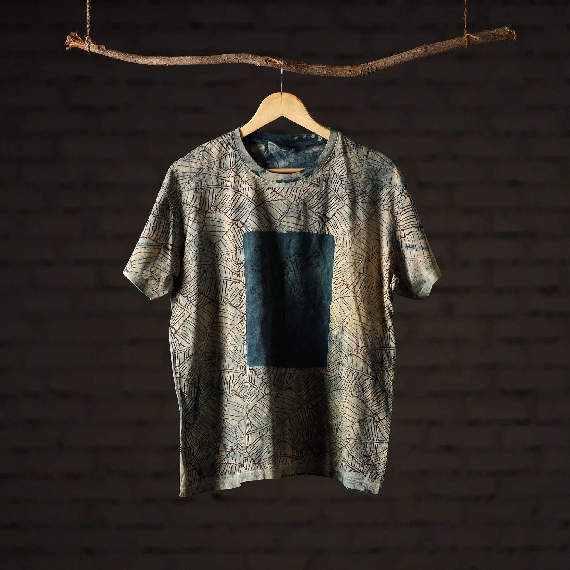 Bindaas Block Art Printed Cotton Unisex Round Neck T-shirt 49