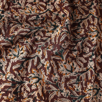 Brown - Kalamkari Block Printing Natural Dyed Cotton Fabric