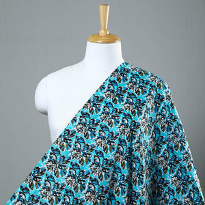 Blue - Floral Jaipur Print Cotton Fabric 03