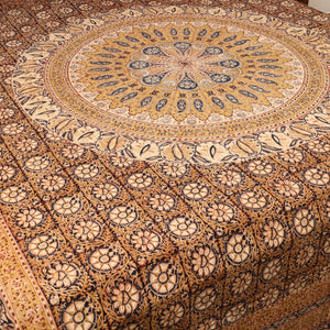 Block Print Cotton Double Kalamkari Bed Sheet Set 51