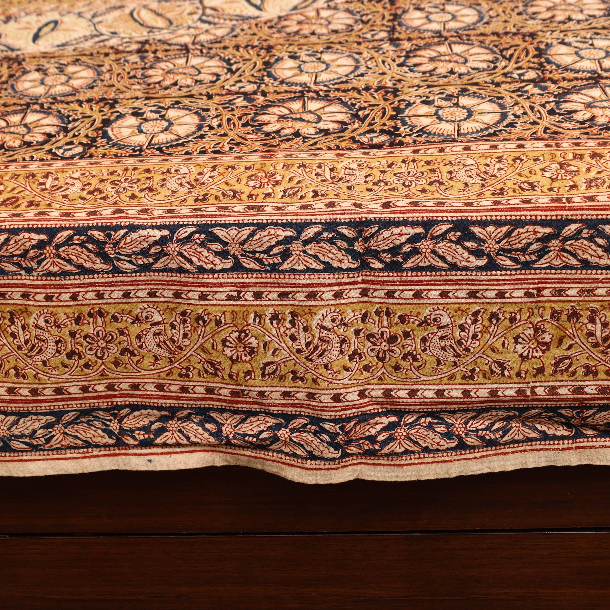 Block Print Cotton Double Kalamkari Bed Sheet Set 51