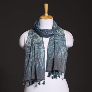 Blue - Ajrakh Hand Block Printed Pure Woolen Stole