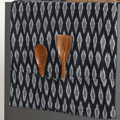 Black - Handmade Cotton Fridge Top Cover with Multiple Pockets 18