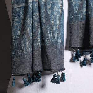 Blue - Ajrakh Hand Block Printed Pure Woolen Stole