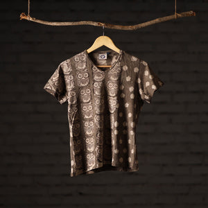 Bindaas Block Art Printed Cotton Women V Neck T-shirt 03