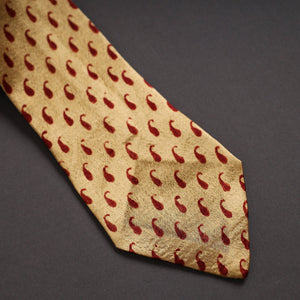 Block Printed Mashru Silk Handmade Necktie for Men