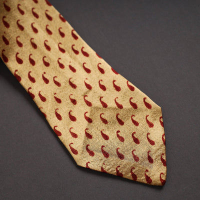 Block Printed Mashru Silk Handmade Necktie for Men
