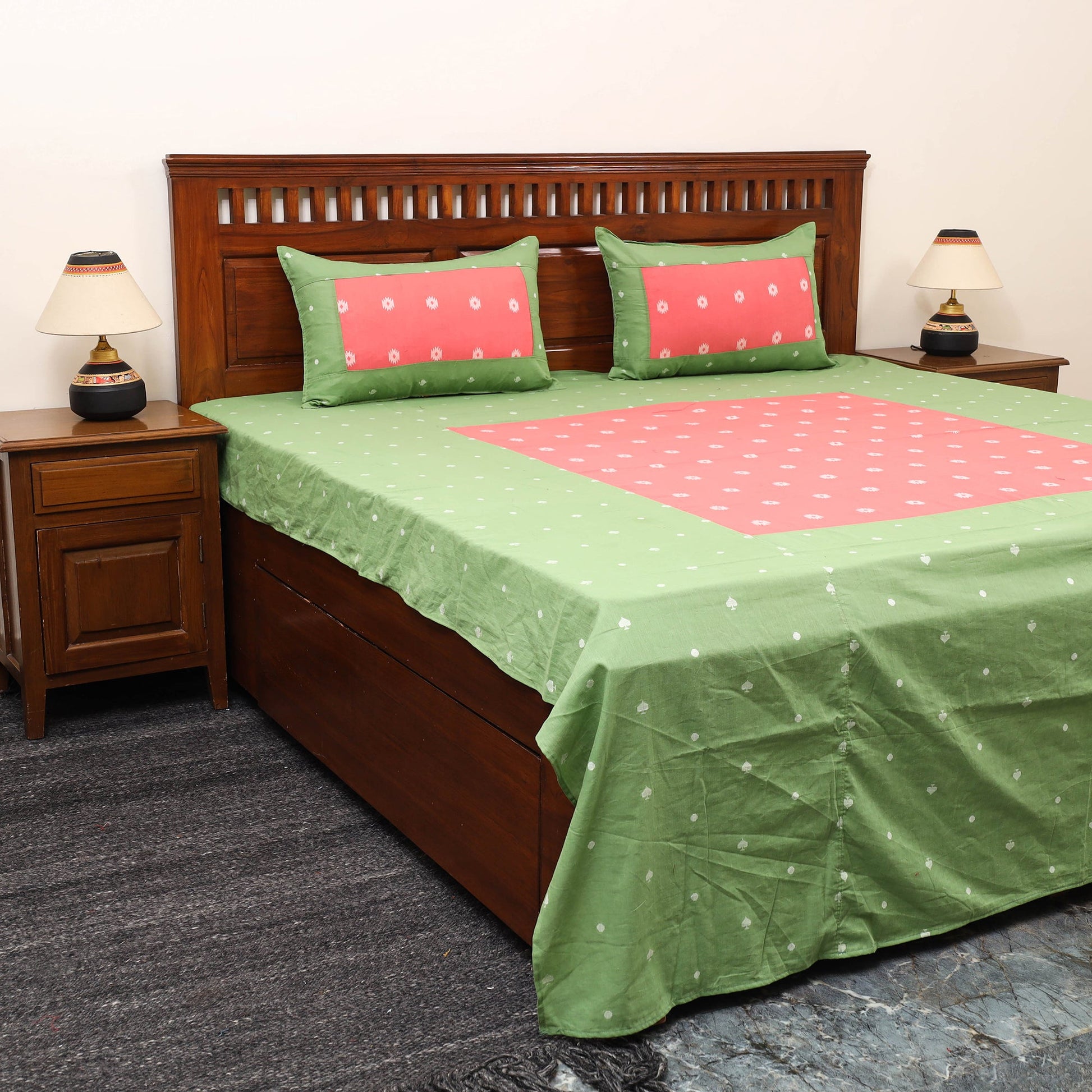 Patchwork Cotton Double Jacquard Bedsheet Set 02