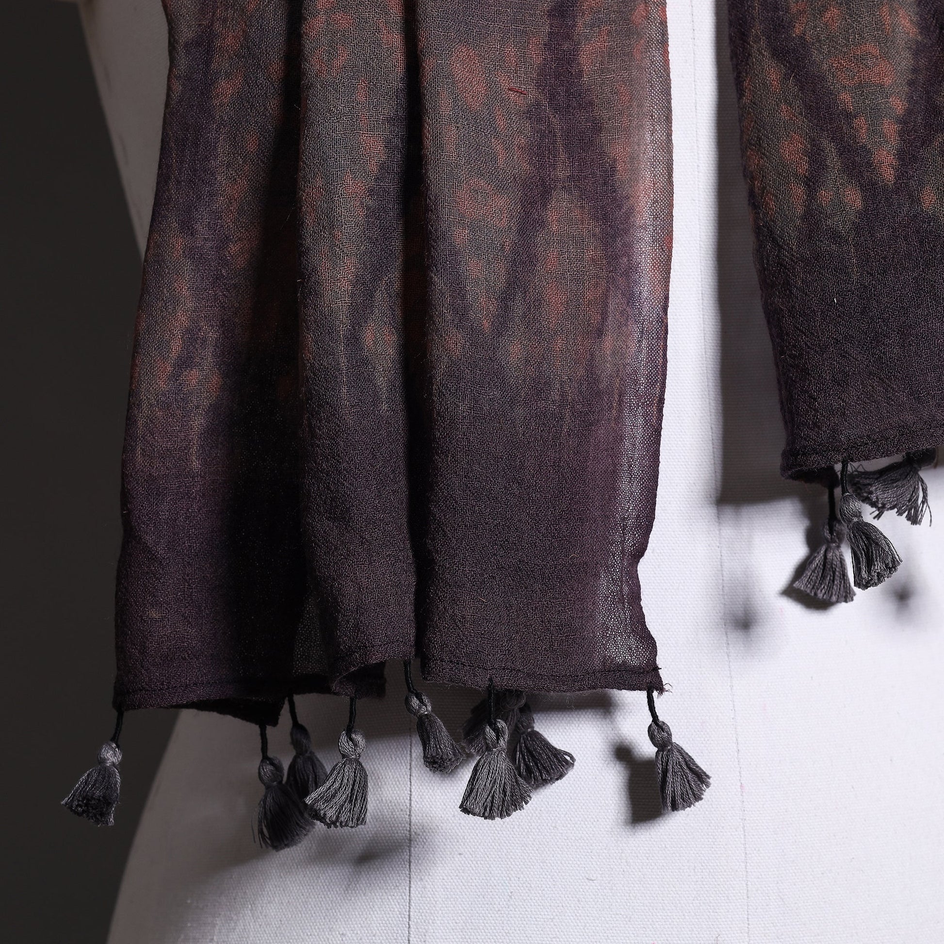 Brown - Ajrakh Hand Block Printed Pure Woolen Stole