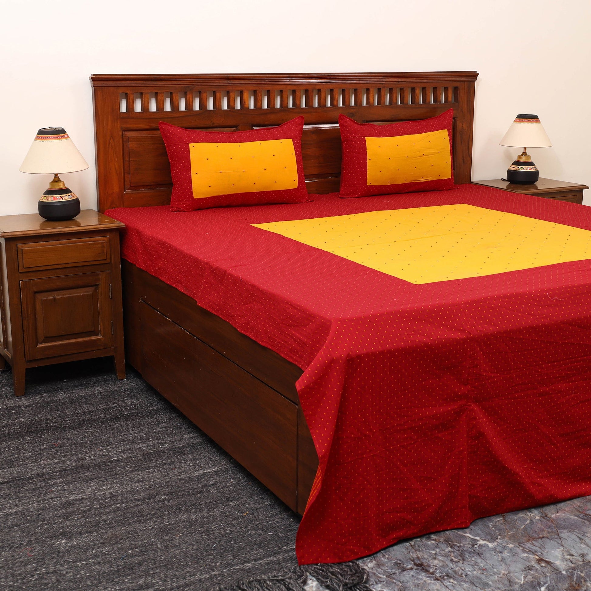 Patchwork Cotton Double Jacquard Bedsheet Set 03