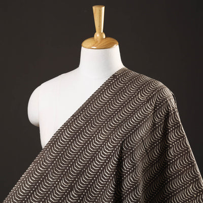 Brown - Pipad Block Printed Cotton Fabric