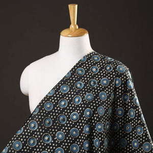 Black - Pipad Block Printed Cotton Fabric