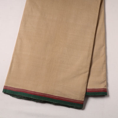Beige - Handloom Mangalagiri Cotton Fabric with Thread Border 06