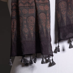 Brown - Ajrakh Hand Block Printed Pure Woolen Stole