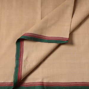 Beige - Handloom Mangalagiri Cotton Fabric with Thread Border 06