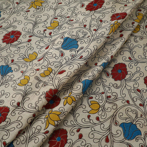 Beige - Cotton Kalamkari Print Fabric 25