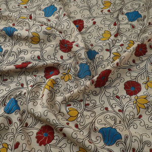Beige - Cotton Kalamkari Print Fabric 25