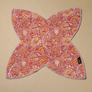 Brown - Hand Embroidered Cotton Roti Napkin 04