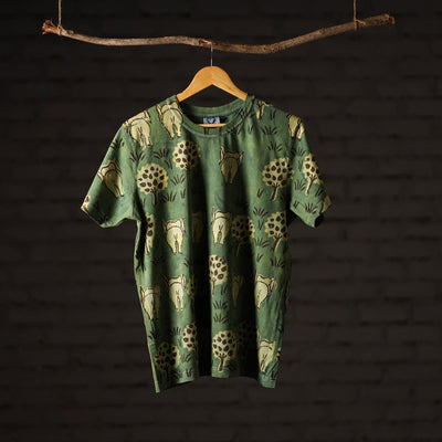 Bindaas Block Art Printed Cotton Unisex Round Neck T-shirt 15